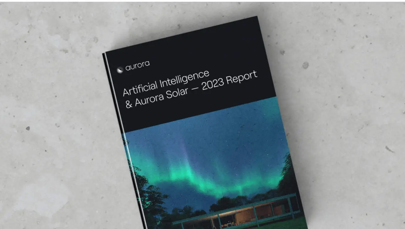 report on AI & Infravoltaic with Infravoltaic borealis cover on a grey surface