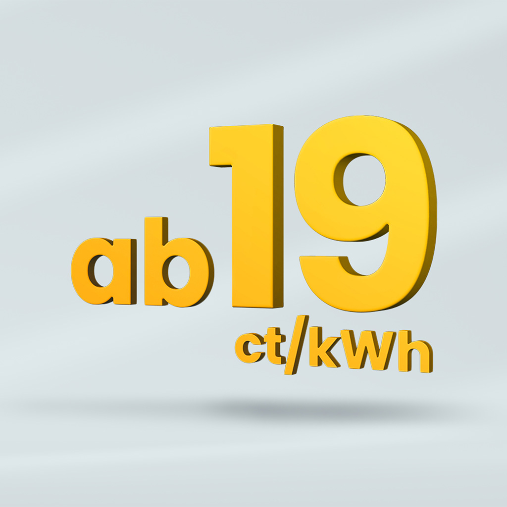 Schriftzug "ab 16 Cent/kWh" für den Infravoltaic Stromtarif
