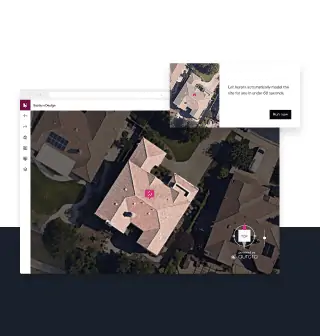 Digital map of a residential area with a focus on one house marked in pink
