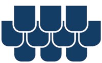Icon von Solardachziegeln in weiß und blau